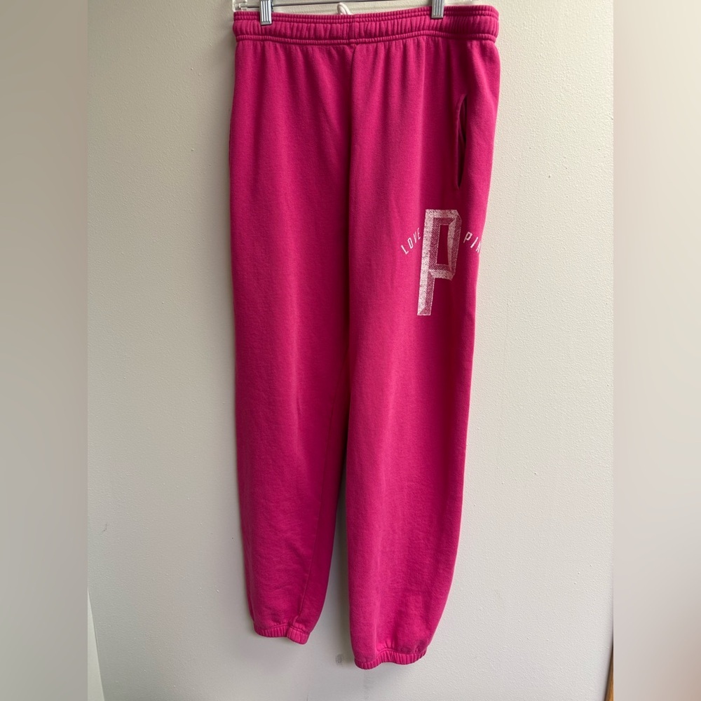 Victoria's Secret Hot Pink Kids Sweatpants with Side 'P' Logo